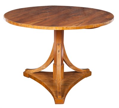 Lot 176 - Biedermeier Walnut Circular Breakfast Table...