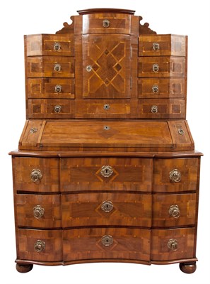 Lot 190 - German Baroque Walnut Schreibschrank 18th...