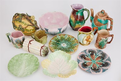 Lot 165 - Group of Majolica Table Articles Approximately...