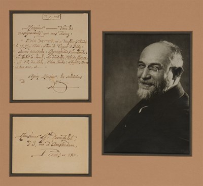 Lot 292 - SATIE, ERIK Autograph note in French, signed...