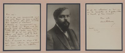 Lot 287 - DEBUSSY, CLAUDE Autograph letter in French...