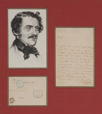 Lot 288 - DONIZETTI, GAETANO Autograph letter in French....