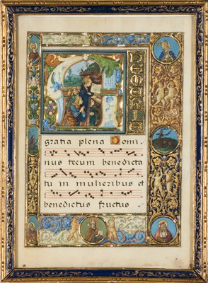 Lot 116 - [ILLUMINATION] Manuscript antiphonal leaf,...