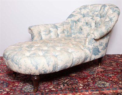 Lot 154 - Button Tufted Upholstered Chaise Longue Length...