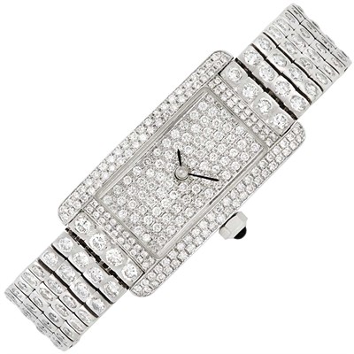 Lot 282 - Lady's White Gold and Diamond Wristwatch