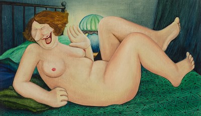 Lot 32 - Beryl Cook English, 1926-2008 Laughing Nude...