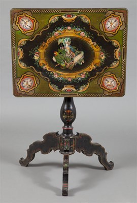 Lot 428 - Continental Painted Wood Tripod Table Height...