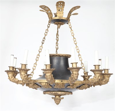 Lot 405 - Empire Style Gilt and Patinated-Bronze...