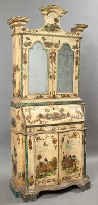 Lot 480 - Italian Painted and Lacca Povera Bureau...