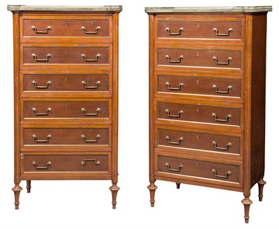 Lot 252 - Pair of Louis XVI Style Brass-Mounted Mahogany...