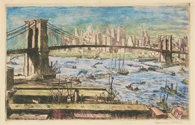 Lot 125 - Reginald Marsh (1898-1954) BROOKLYN BRIDGE...