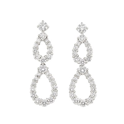 Lot 288 - Pair of Platinum and Diamond 'Loop' Pendant-Earrings, Harry Winston