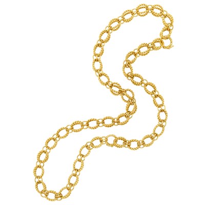 Lot 312 - Long Gold 'Circle Rope' Chain Necklace/Bracelet Combination, Tiffany & Co., Schlumberger