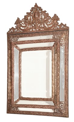 Lot 208 - Baroque Style Metal and Mirror Framed Mirror...