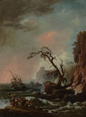 Lot 38 - Follower of Claude Joseph Vernet Ships in a...