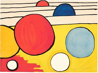 Lot 26 - Alexander Calder BLACK LINES Color lithograph,...