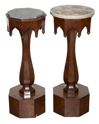 Lot 484 - Pair of Italian Gothic Revival Mahogany Stands...