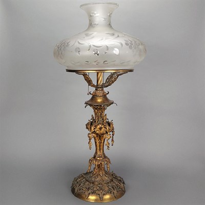 Lot 363 - Gilt-Brass and Wheel Engraved Glass Sinumbra...