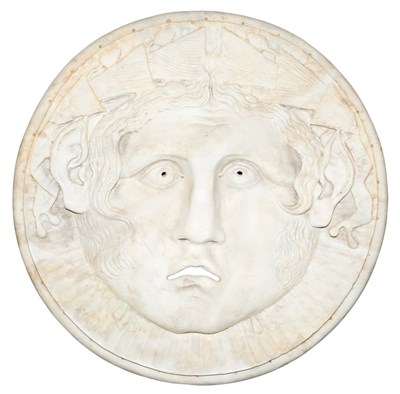 Lot 364 - Carved White Marble Tondo Late 19th century...