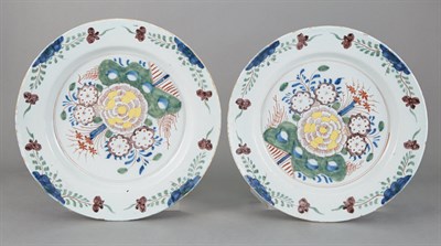 Lot 329 - Pair of Dutch Delft Polychrome Decorated...