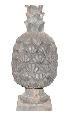 Lot 518 - Pair of Cast Iron Pineapple-Form Garden...