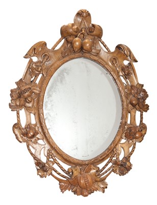Lot 532 - Continental Baroque Style Fruitwood Mirror...