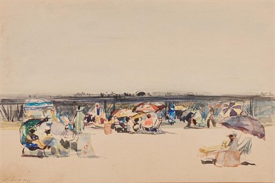 Lot 90 - David Levine American, 1926-2009 Crowded Coney...