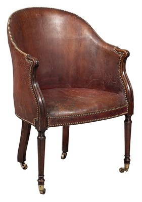 Lot 552 - George III Leather Upholstered Mahogany...