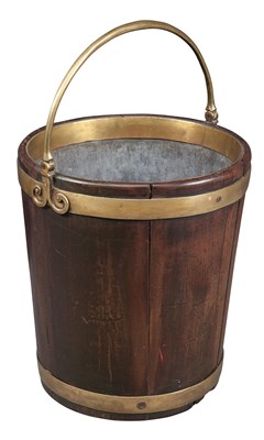 Lot 520 - George IV Brass Bound Mahogany Peat Bucket...