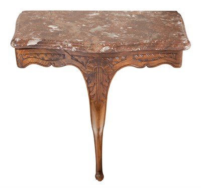 Lot 171 - Louis XV Style Marble Top Fruitwood Console...
