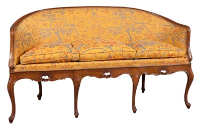 Lot 325 - Italian Rococo Style Fruitwood Canapé Length...