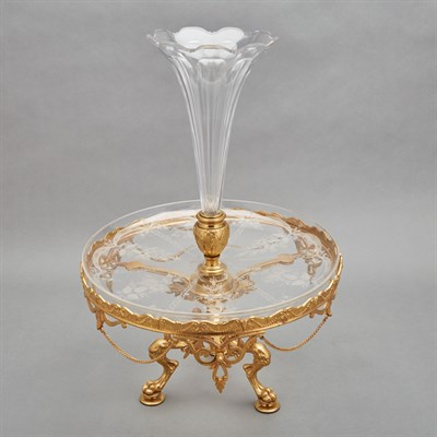 Lot 326 - Empire Style Gilt-Metal and Wheel Engraved and...
