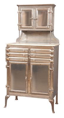 Lot 188 - Polished Metal Medical Cabinet Height 68...