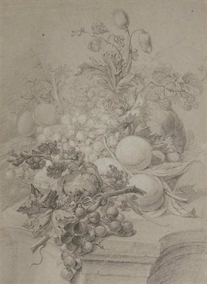 Lot 27 - Attributed to Jan Baptist Weenix Fruit on a...