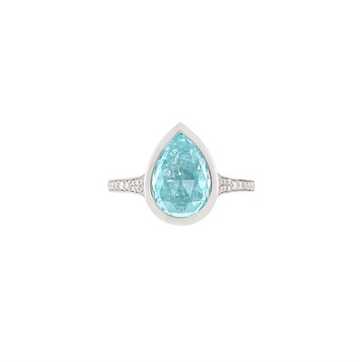 Lot 198 - White Gold, Blue Tourmaline and Diamond Ring, Silverhorn