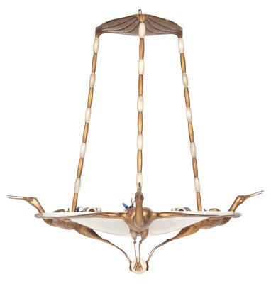 Lot 199 - Gilt-Bronze and Alabaster Six-Light...