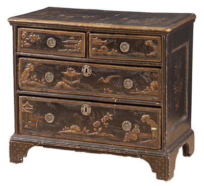 Lot 510 - George II Black Japanned and Parcel Gilt Chest...
