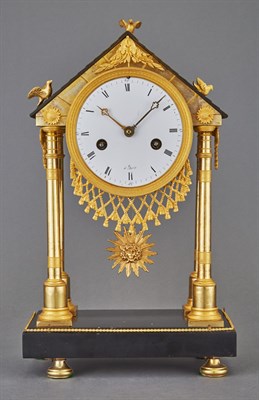 Lot 475 - Empire Gilt and Patinated-Bronze Mantel Clock...