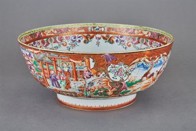 Lot 422 - Chinese Export Famille Rose Porcelain Punch...