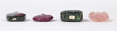 Lot 251 - Group of Four Chinese Quartz Snuff Bottles...
