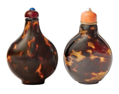 Lot 257 - Two Chinese Tortoise Shell Snuff Bottles 19th...