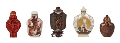 Lot 256 - Group of Five Chinese Snuff Bottles 19th/20th...
