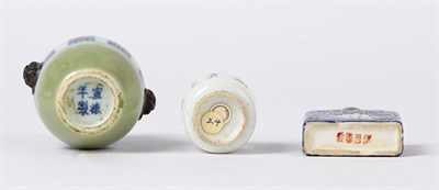Lot 274 - Group of Three Chinese Porcelain Snuff Bottles...