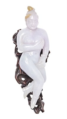 Lot 298 - Chinese Jadeite Figural Snuff Bottle Carved as...