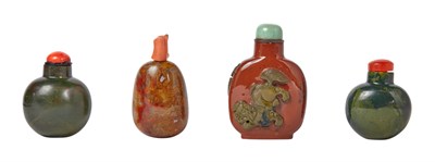 Lot 286 - Group of Four Chinese Jasper Snuff Bottles...