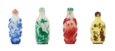Lot 269 - Group of Four Chinese Overlay Glass Snuff...