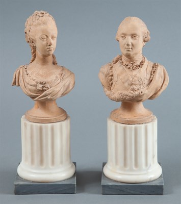 Lot 166 - Pair of Terra Cotta Busts of Louis XVI and...
