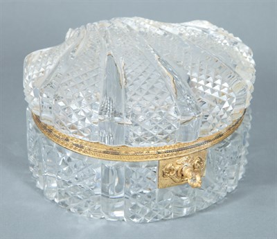 Lot 191 - Empire Style Gilt-Metal Mounted Cut Glass Box...