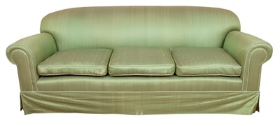 Lot 130 - Silk Upholstered Loose Cushioned Three-Seat...