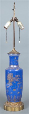 Lot 192 - Chinese Blue and Gilt Porcelain Vase 19th...
